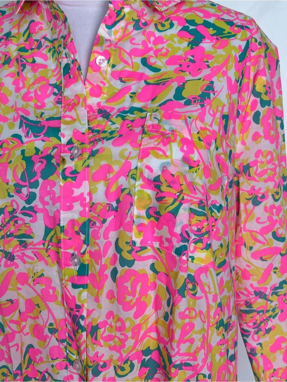 NWT! Mudpie Collins Neon‎ Floral Print Cover Up Size Small